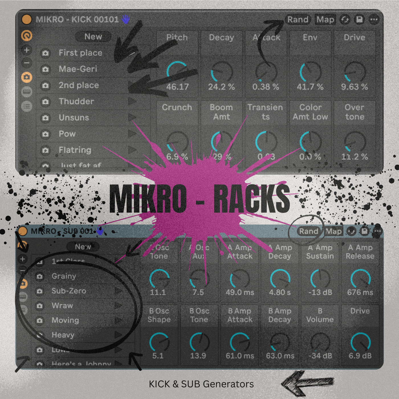 MIKRO-RACKS | Kick & Sub-Bass Randomiser for Ableton 12